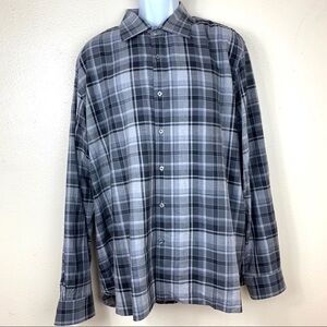 Hickey freeman plaid shirt black size XXL